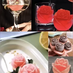 MOLDE DE SILICON EN FORMA DE FLOR-ROSA