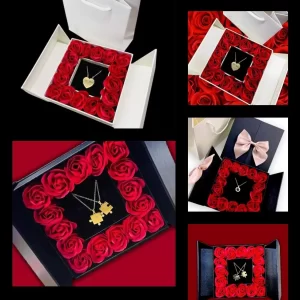 CAJA PARA REGALO ROSAS SINTÉTICAS CIERRE IMAN