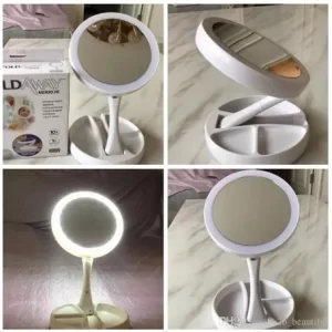 ESPEJO PLEGABLE DOBLE CON LUZ LED
