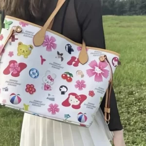 KITTY BOLSO BLANCO ESTAMPADO ASA DOBLE
