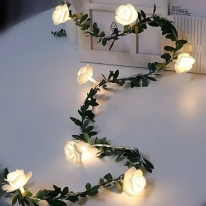 GUIRNALDA LED HOJAS Y ROSITAS