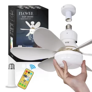 FOCO VENTILADOR DE TECHO CONLUZ FLOWER