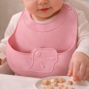 Babero Infantil de Silicona rosa -  52814