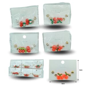 arete cerezas y par de broqueles set 3 pares